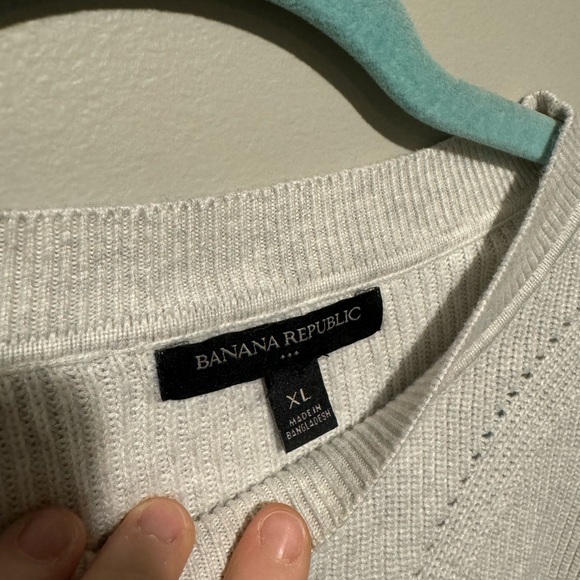 Banana Republic Brown Beige Striped Copper Sleeve Knit Pullover Sweater Size XL - Picture 5 of 7